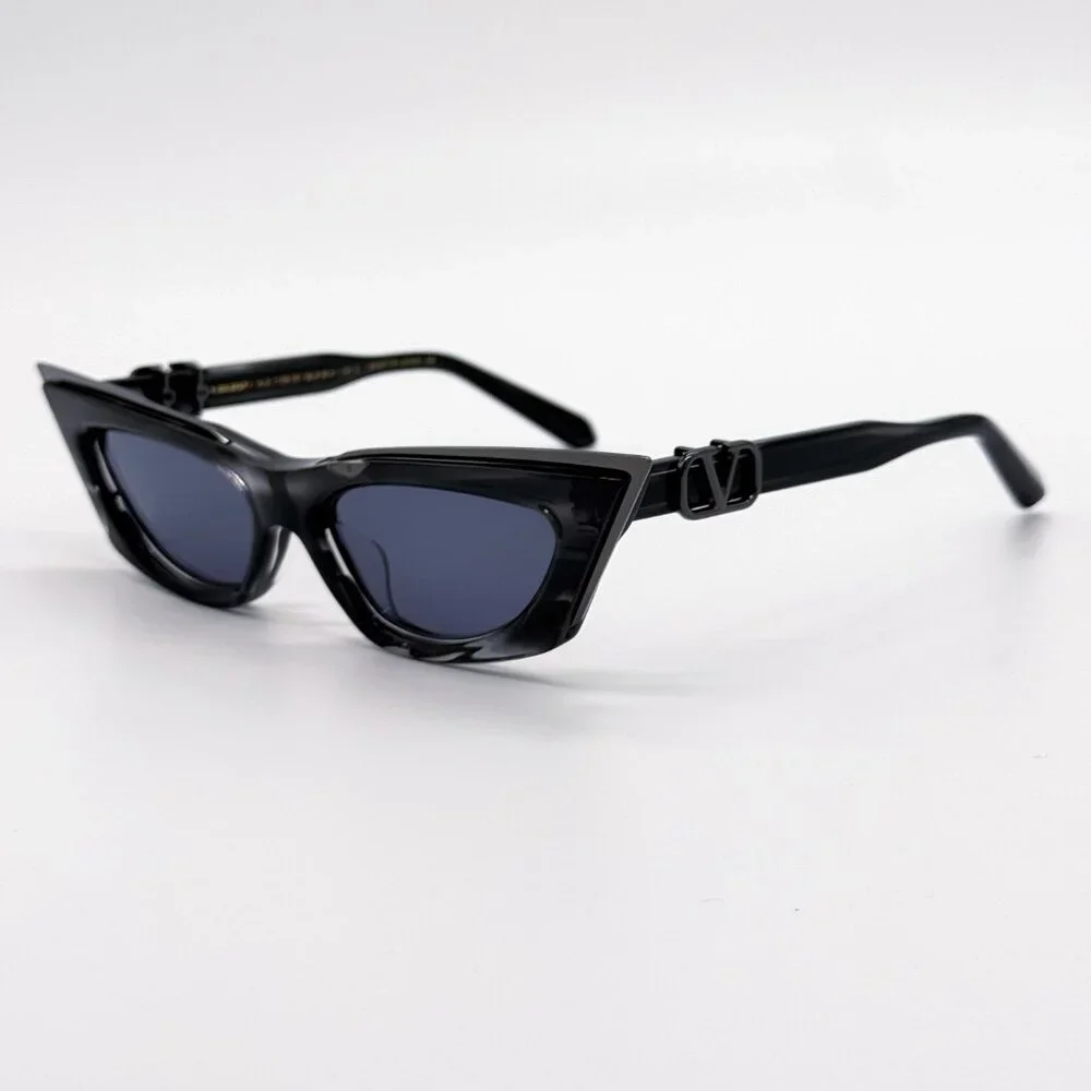 NEW VALENTINO V-GOLDCUT VLS-113B BLACK WOMEN CAT EYE SUNGLASSES VALENTINO